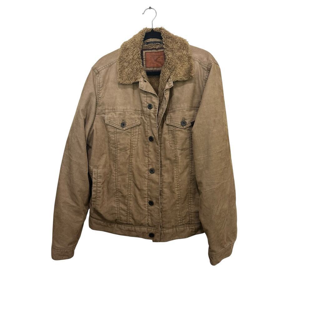 American Eagle Outfitter Men's Brown Corduroy Coat Size Large Sherpa lined
